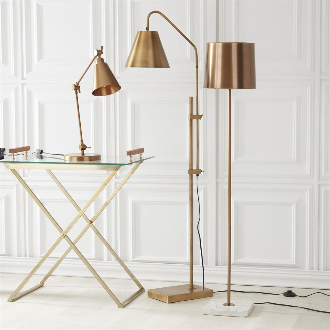 24 Inch Modern gold Metal Adjustable Desk Lamp