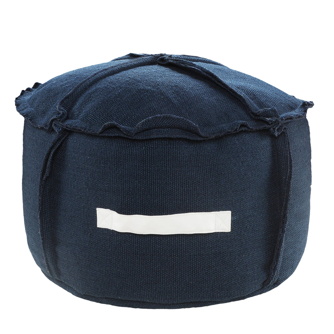 Textured Indoor Outdoor Pouf with Handles