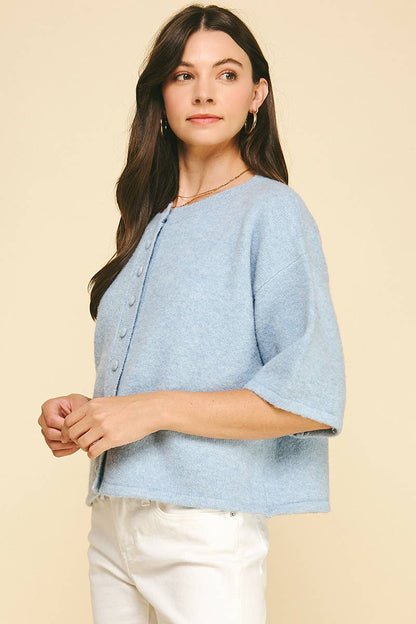 Cozy Button-Front Short Sleeve Cardigan