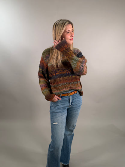 Autumn Hues Chunky Knit Multi Color Sweater