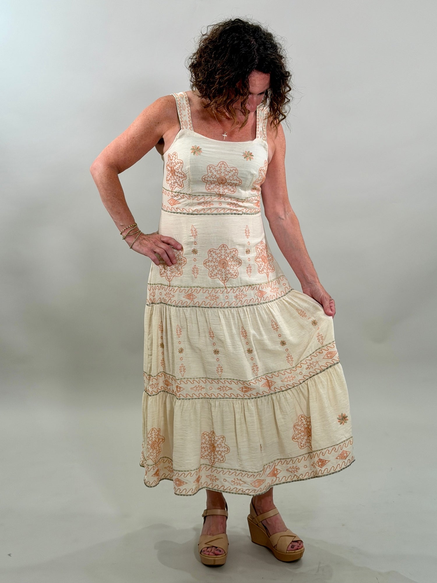 Embroidered Boho Maxi Dress