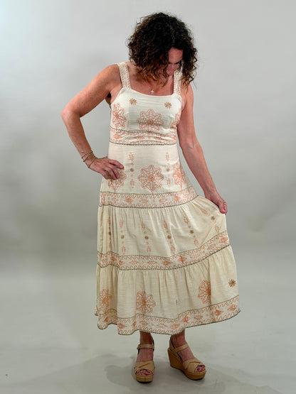 Embroidered Boho Maxi Dress