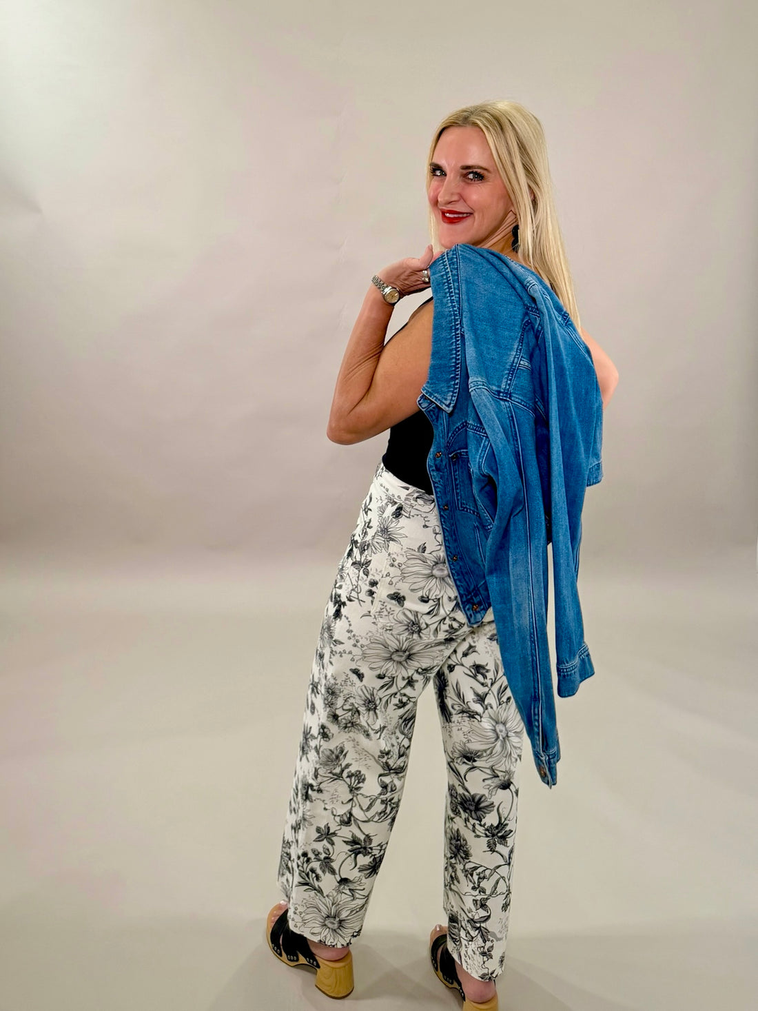 Midnight Garden Straight-Leg Pants