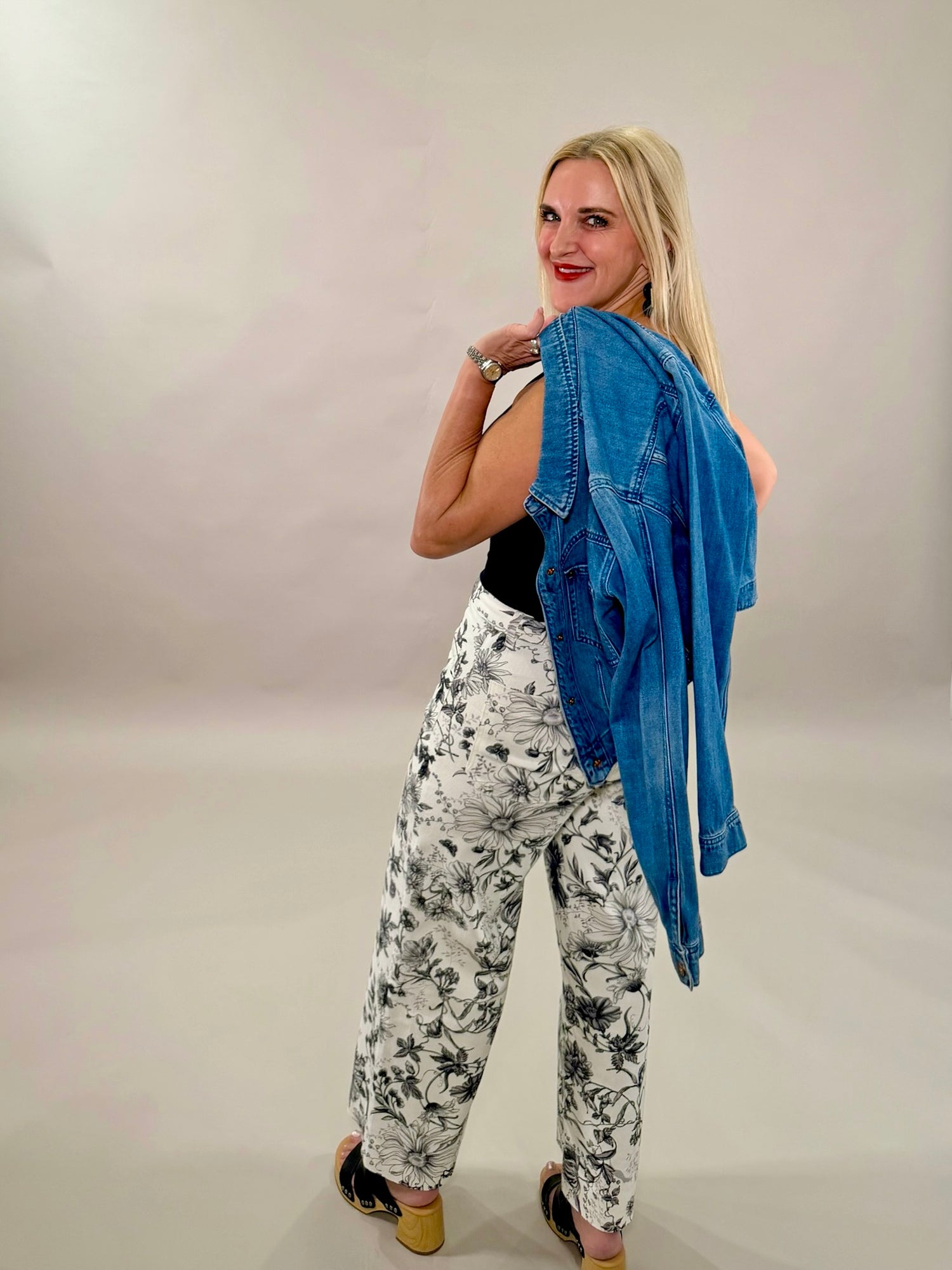 Midnight Garden Straight-Leg Pants