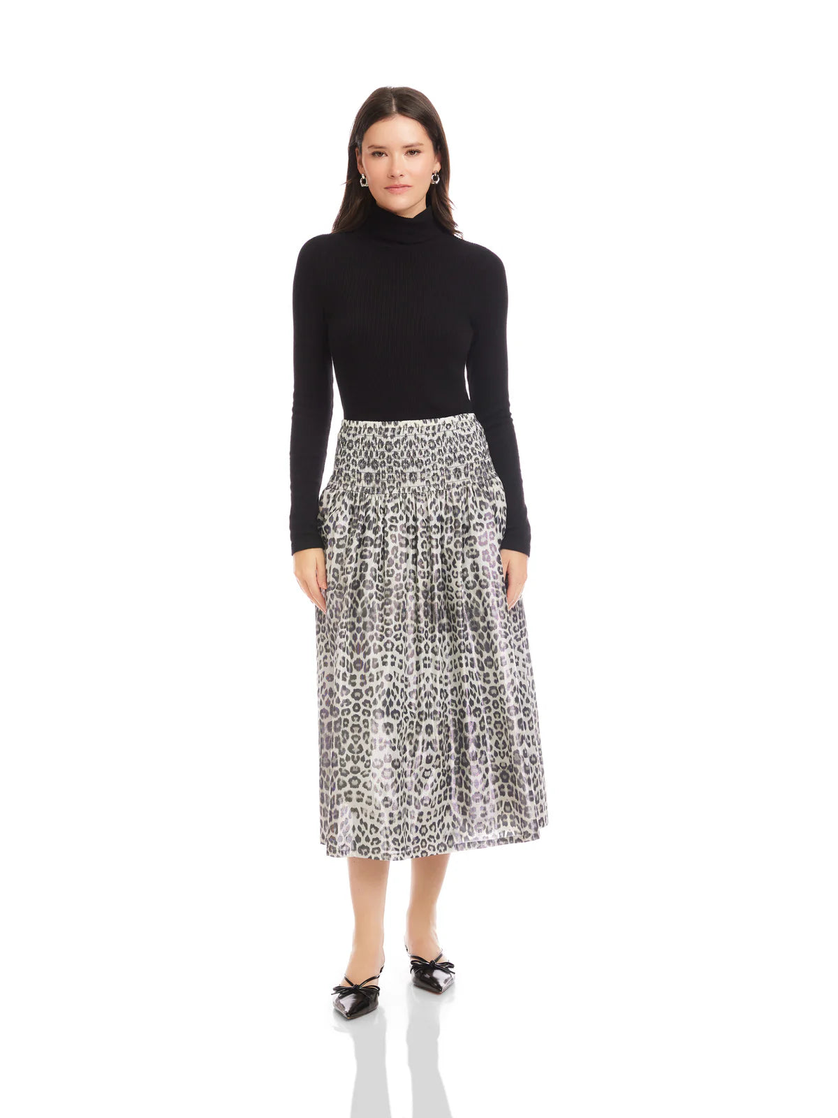 Fifteen Twenty Metallic Leopard Skirt