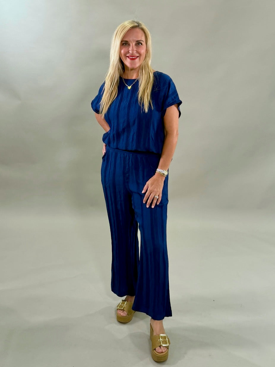 Midnight Ribbed Pull-On Pants