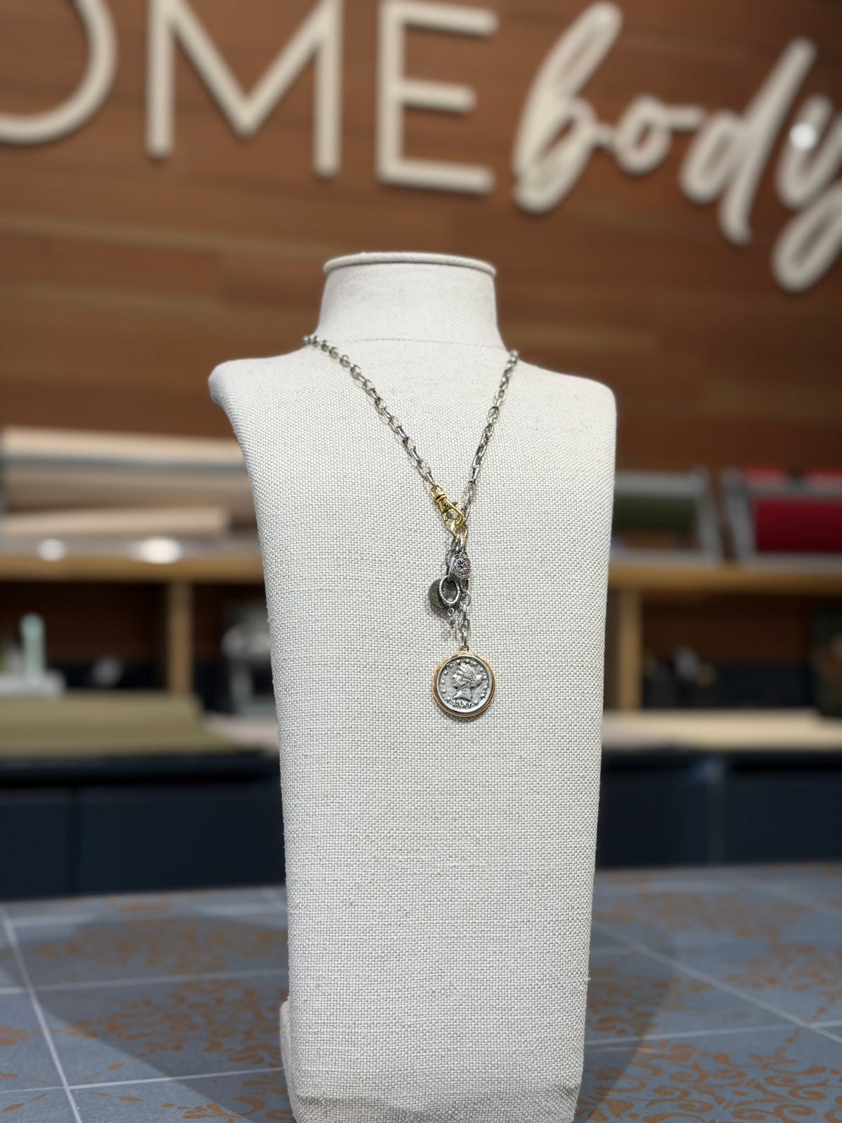 Vintage Coin Charm Necklace