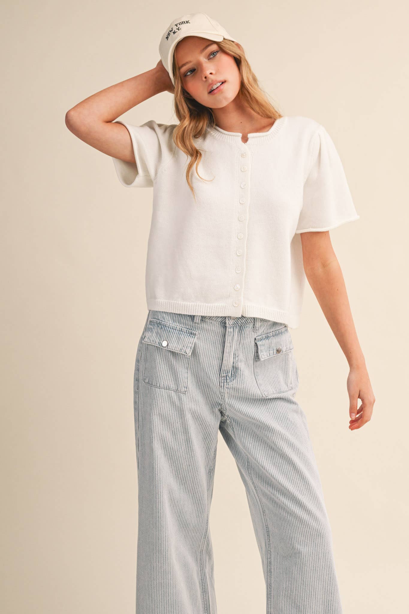 Short Sleeve Sweater Cardigan