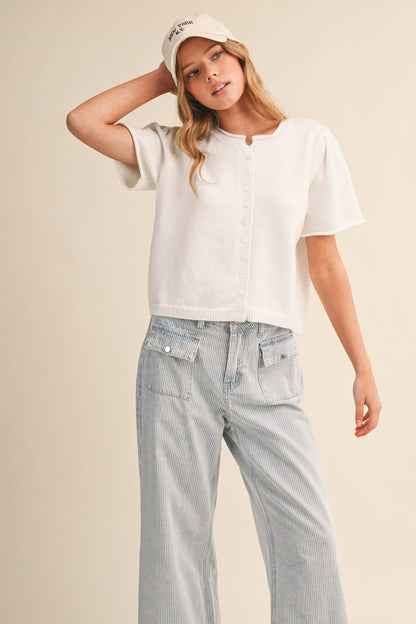 Short Sleeve Sweater Cardigan