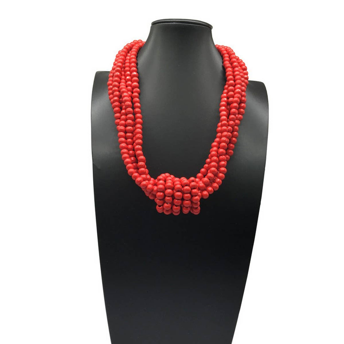 BOHEMIAN MULTI-LAYER WOODEN BEAD KNOT NECKLACE