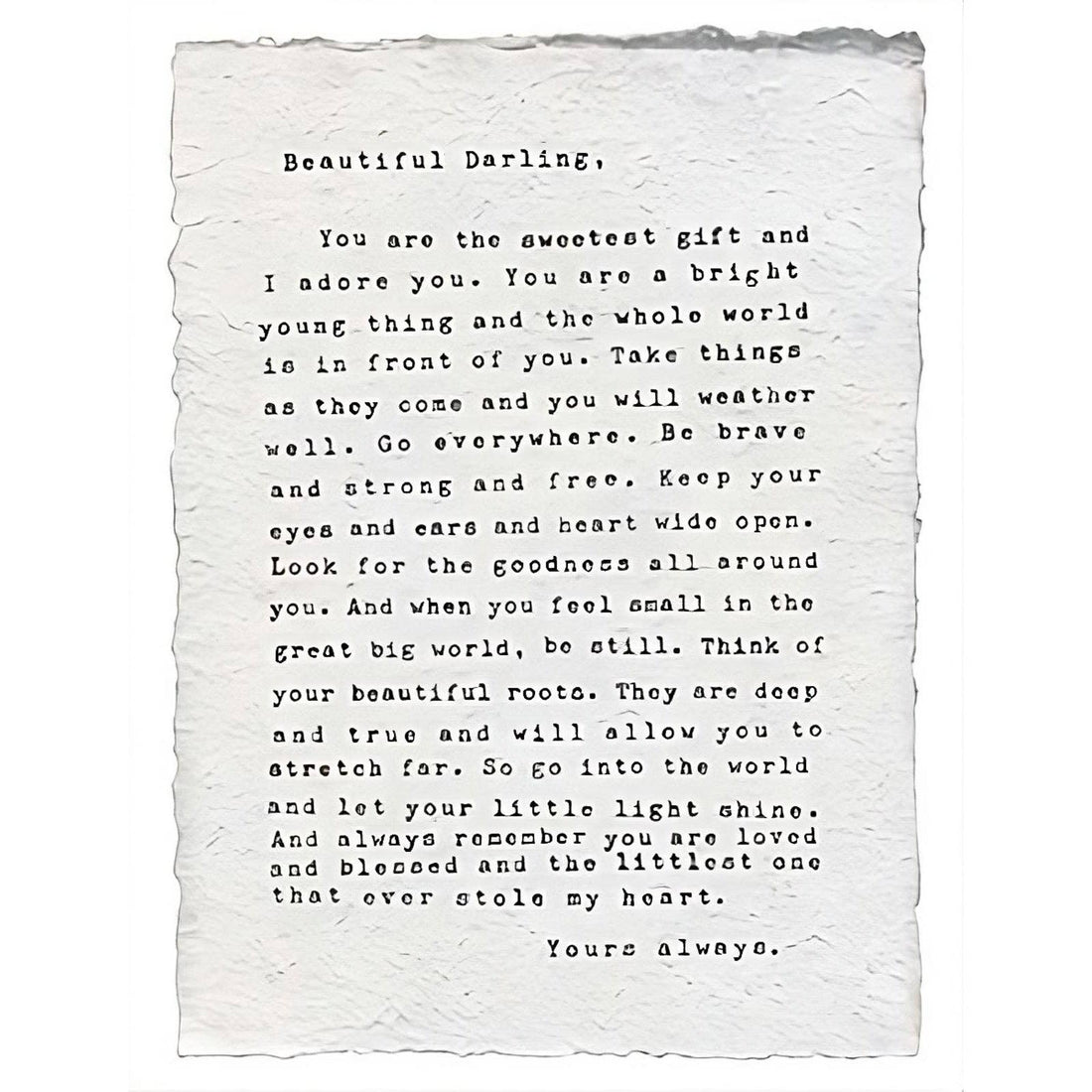 Handmade Paper Print - Letter to Sophie