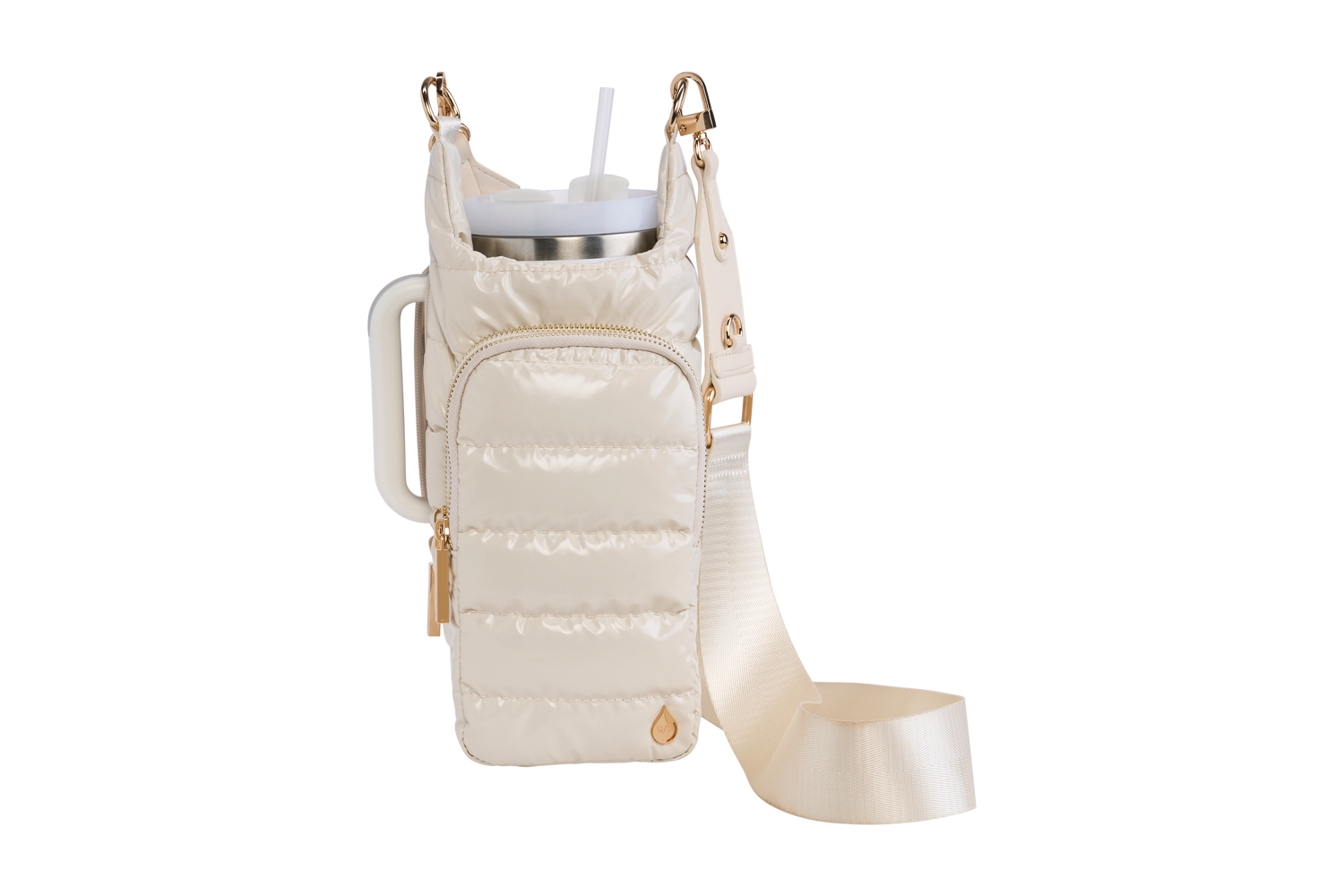 HydroBag® HANDLE™ - Ivory Lacquer with Solid Vegan Leather Trimmed Strap