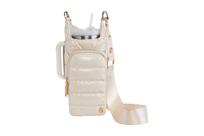 HydroBag® HANDLE™ - Ivory Lacquer with Solid Vegan Leather Trimmed Strap