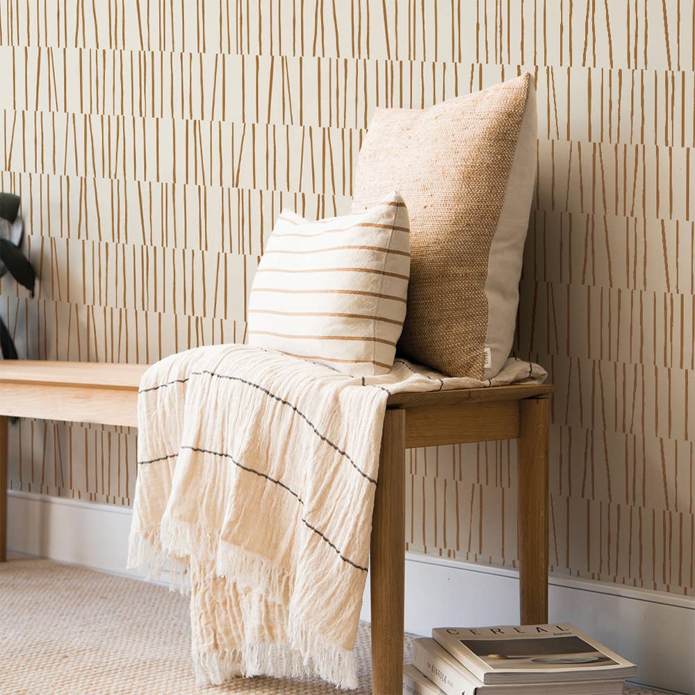 Shift Copper Peel and Stick Wallpaper, 28 sq. ft.