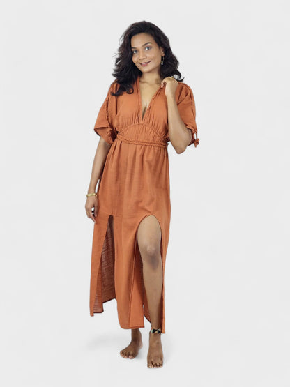 Linen Rope Goddess Maxi Dress