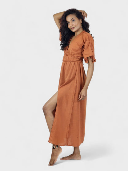 Linen Rope Goddess Maxi Dress