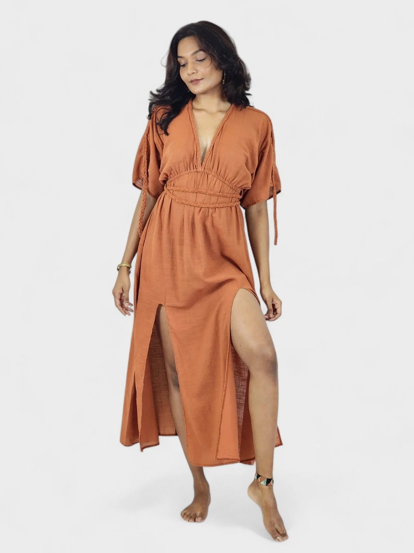 Linen Rope Goddess Maxi Dress