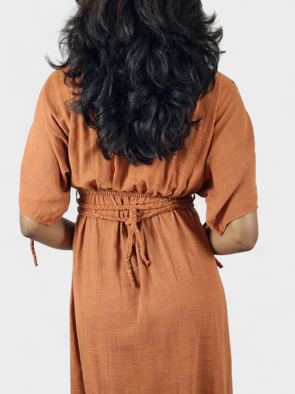Linen Rope Goddess Maxi Dress