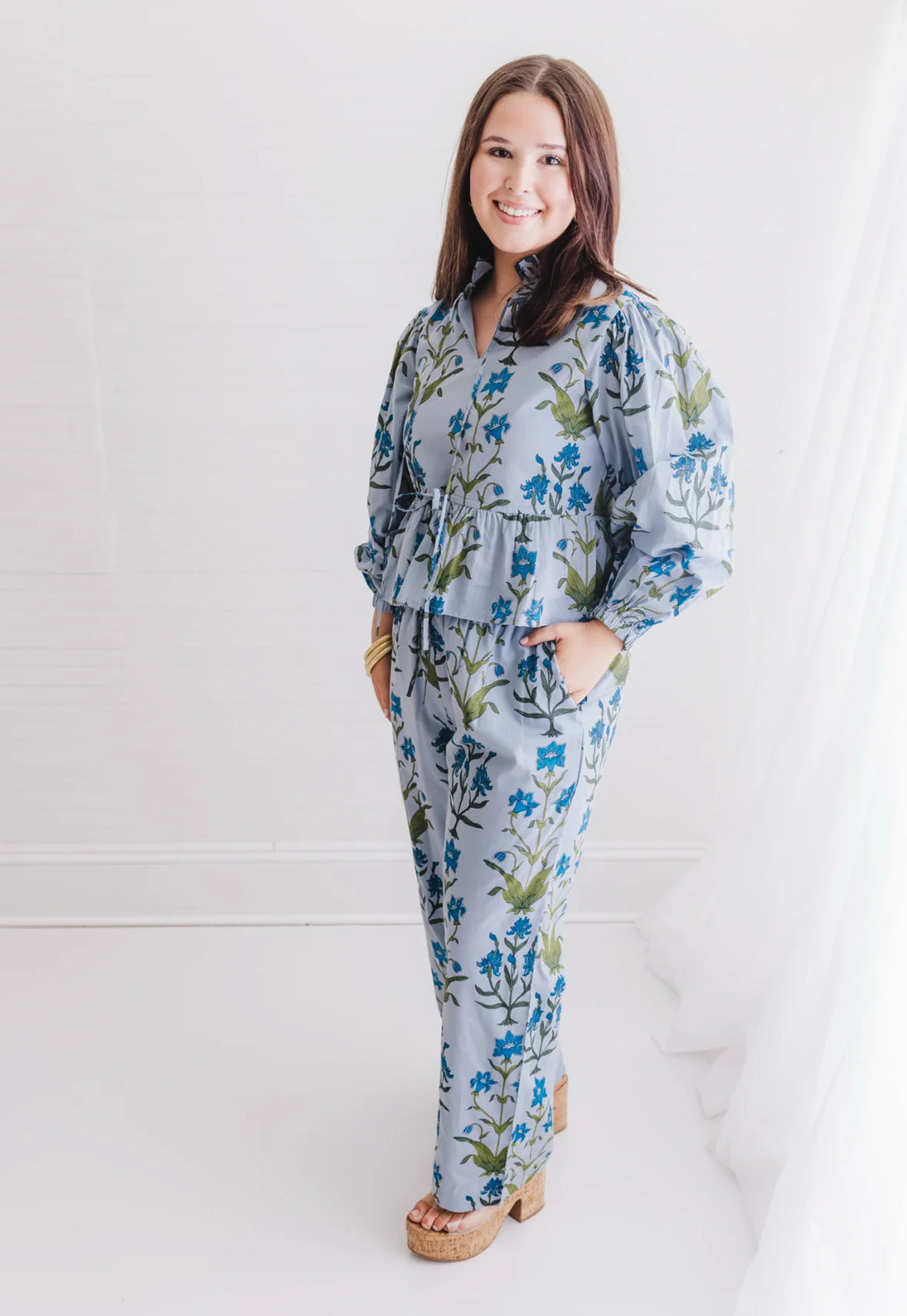 Iris Floral Two Piece Pant Set