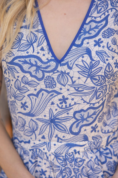 Tiered Midi Print Dress