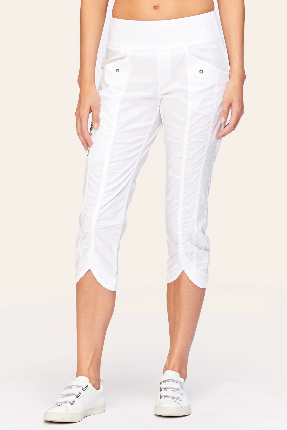 Sculpted Stretch Poplin Crop Pants