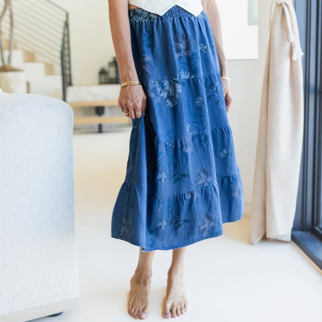 Lyocell Tiered Skirt
