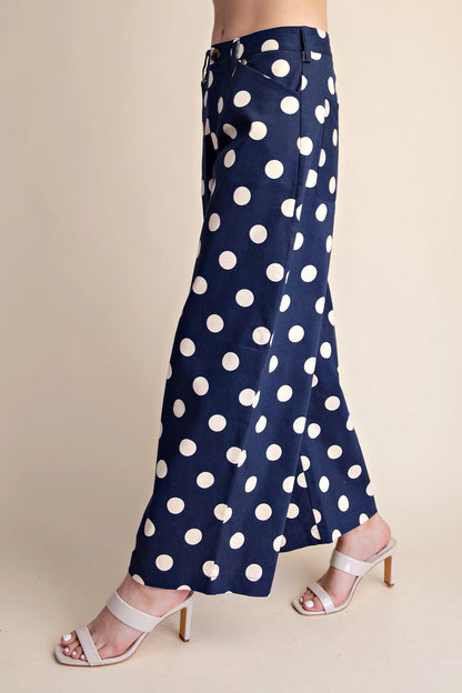 Polka Dot Barrel Causal Pants