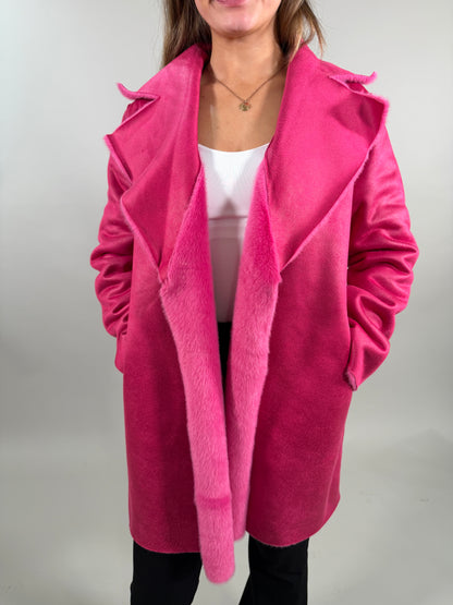 Faux Fur and Suede Coat