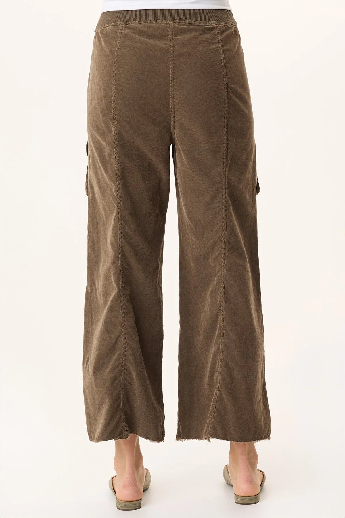 Corduroy Wide Leg Drawstring Cargo Pant