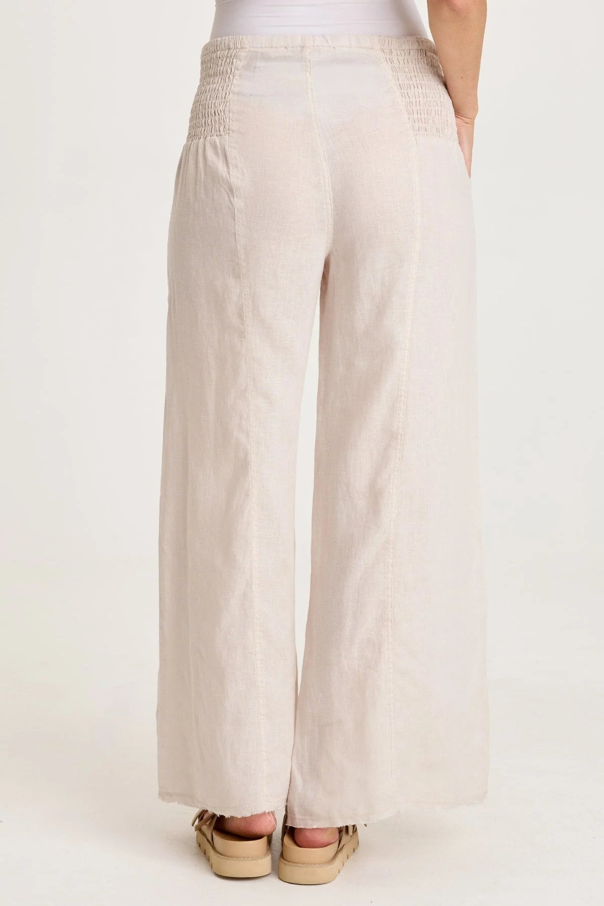 Ruched-Waist Coastal Trouser