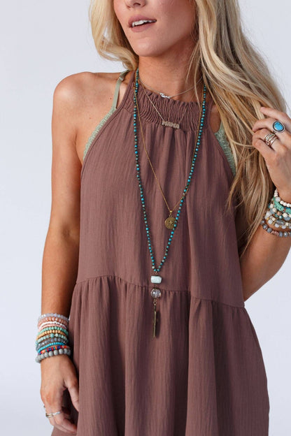 Waffle Tiered Maxi Dress