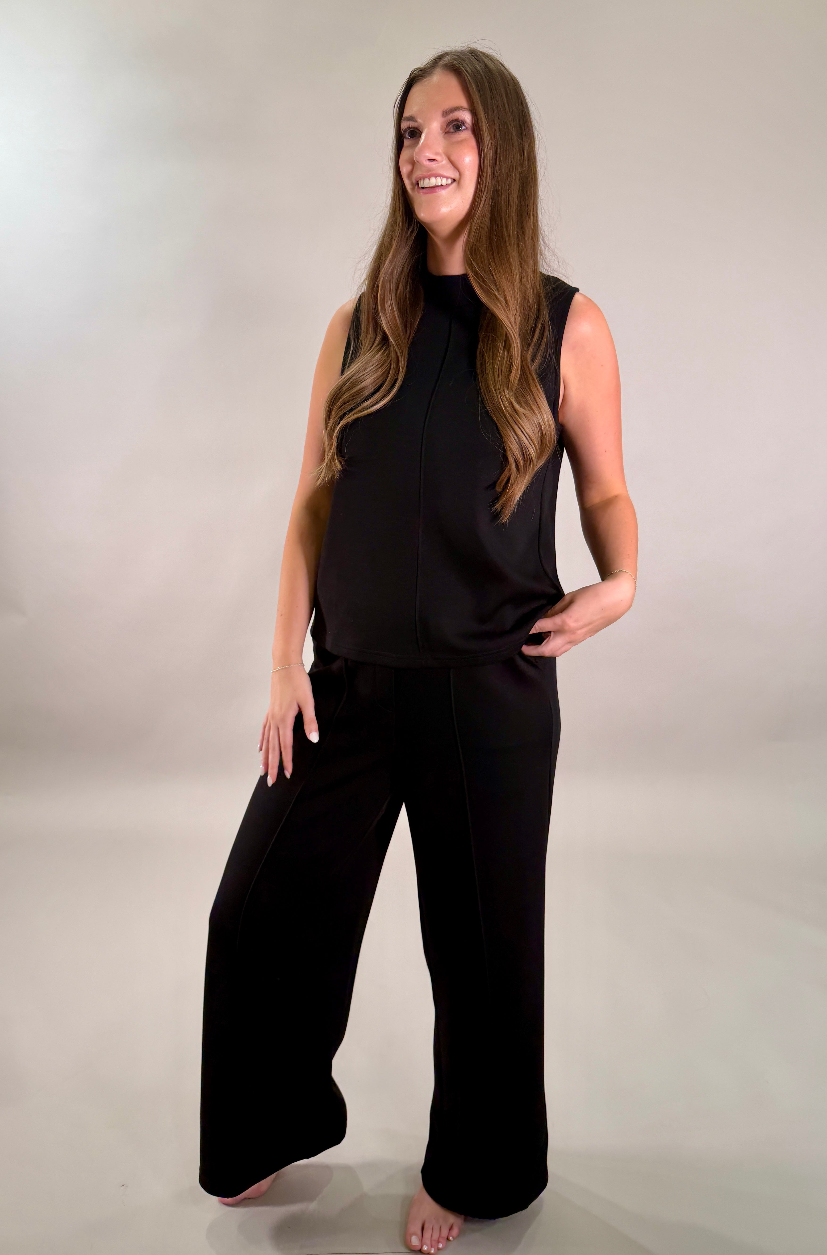 The Front-Seam Wide Leg Trouser