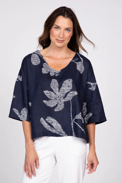 Breezy Floral Linen Top