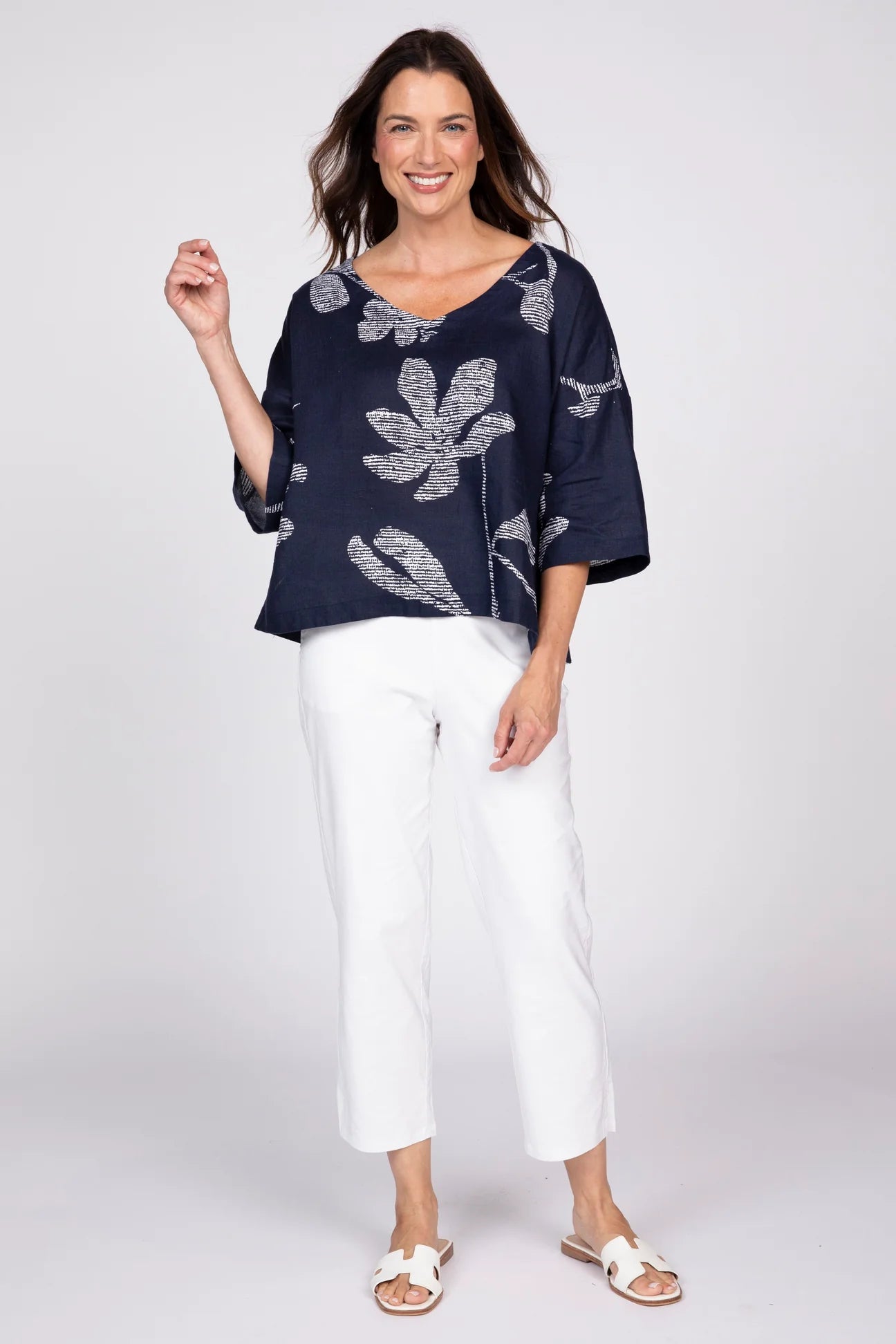 Breezy Floral Linen Top