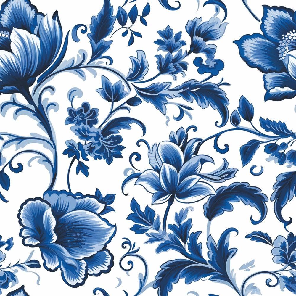 LUNCH- DELFT BLUE FLORALS BY AMBIENTE