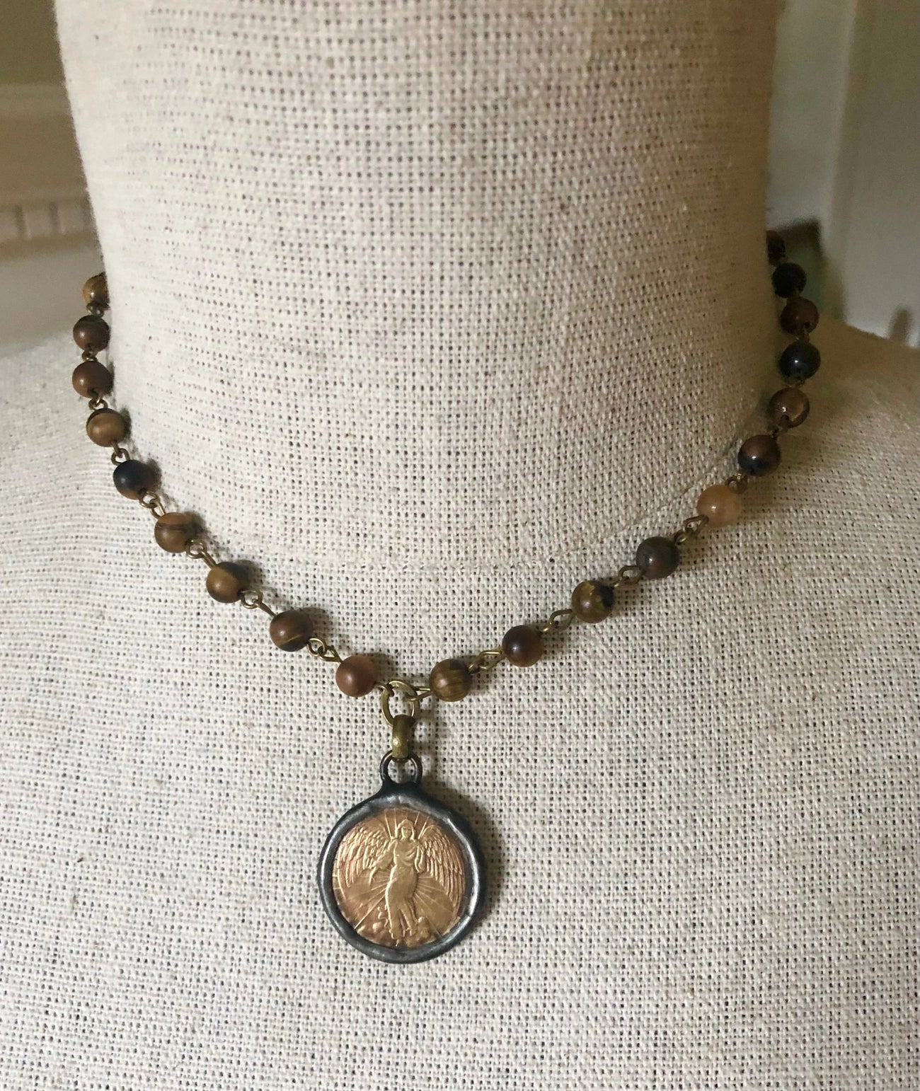 Old World Angel Coin Necklace