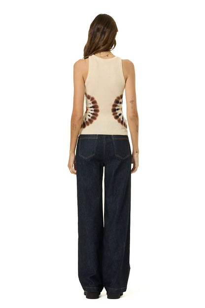 Dark Denim Fitted Straight Leg Pant