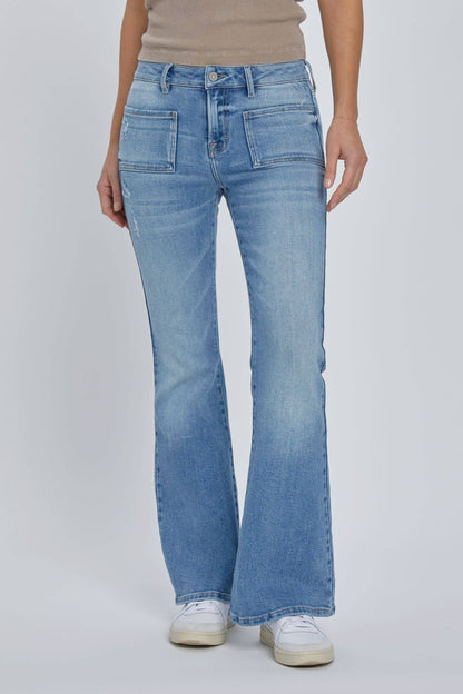 Mid Rise 31&quot; Inseam Front Pocket Flare