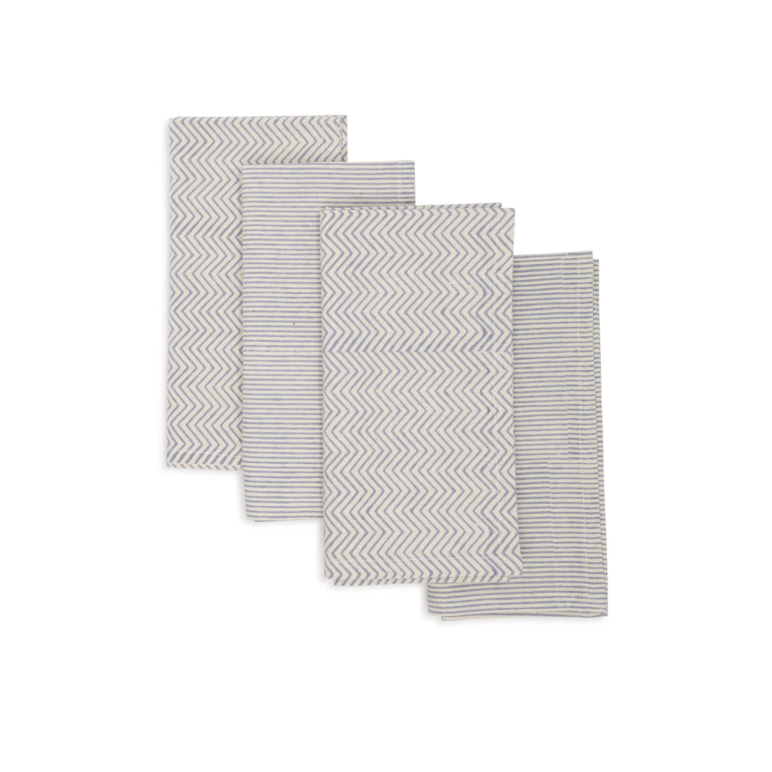 Aspen Blue Placemat (Set of 4), Hand Block Printed Cotton