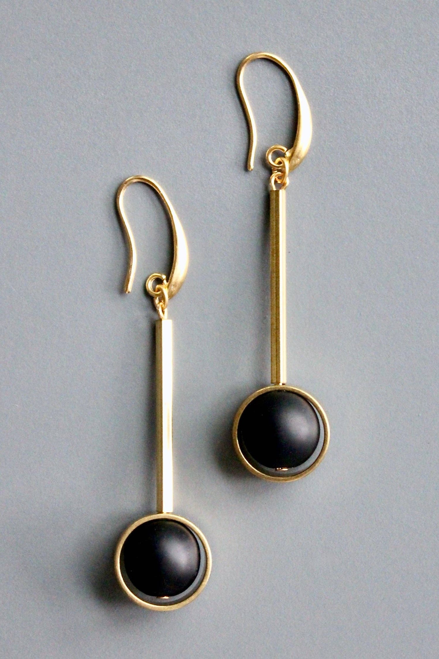 Jet Glass Earrings
