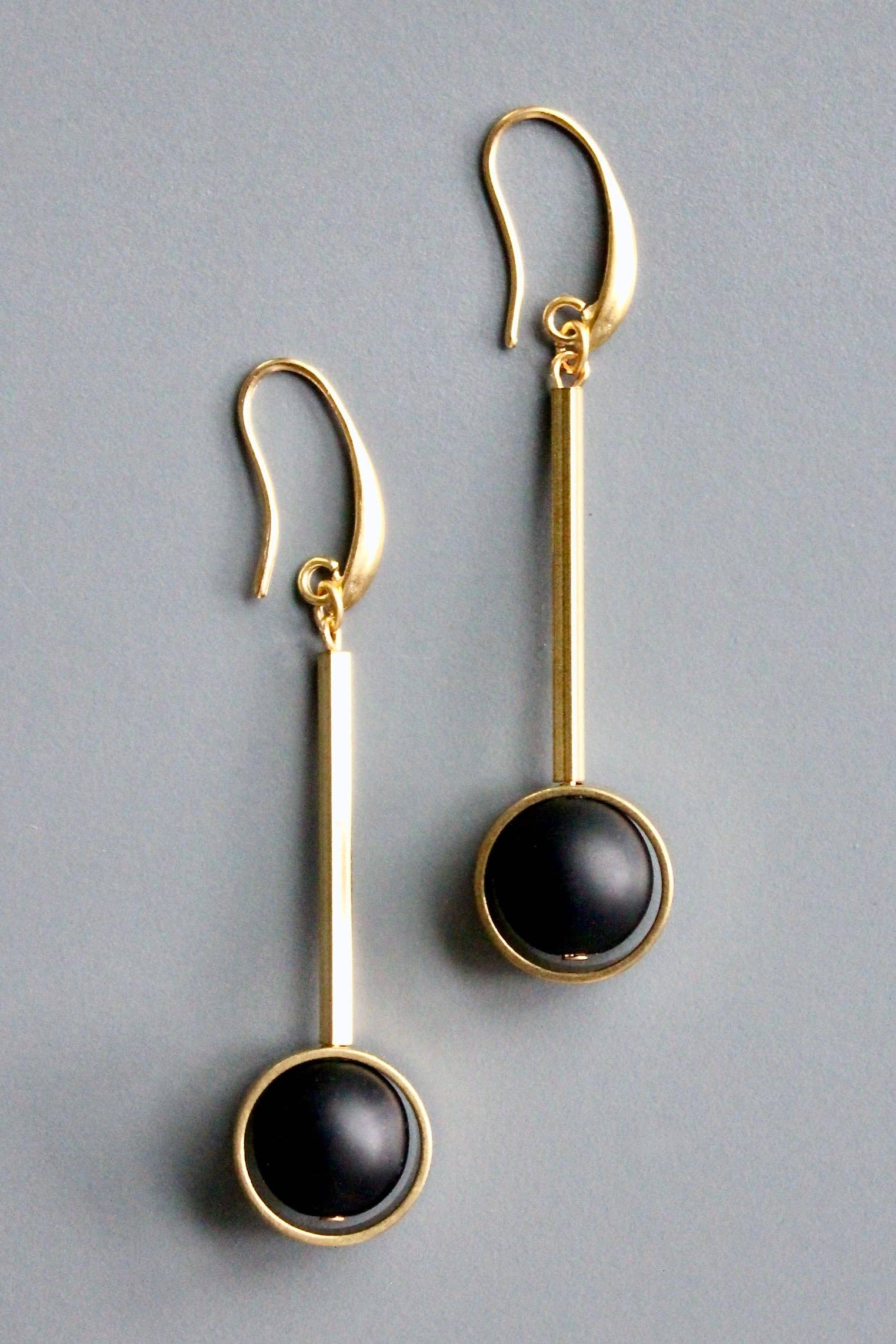 Jet Glass Earrings