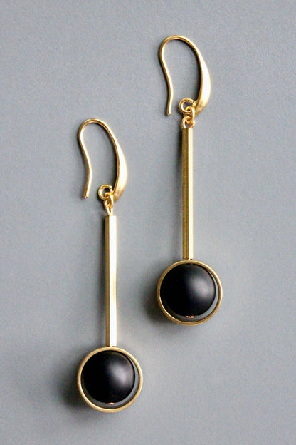 Jet Glass Earrings