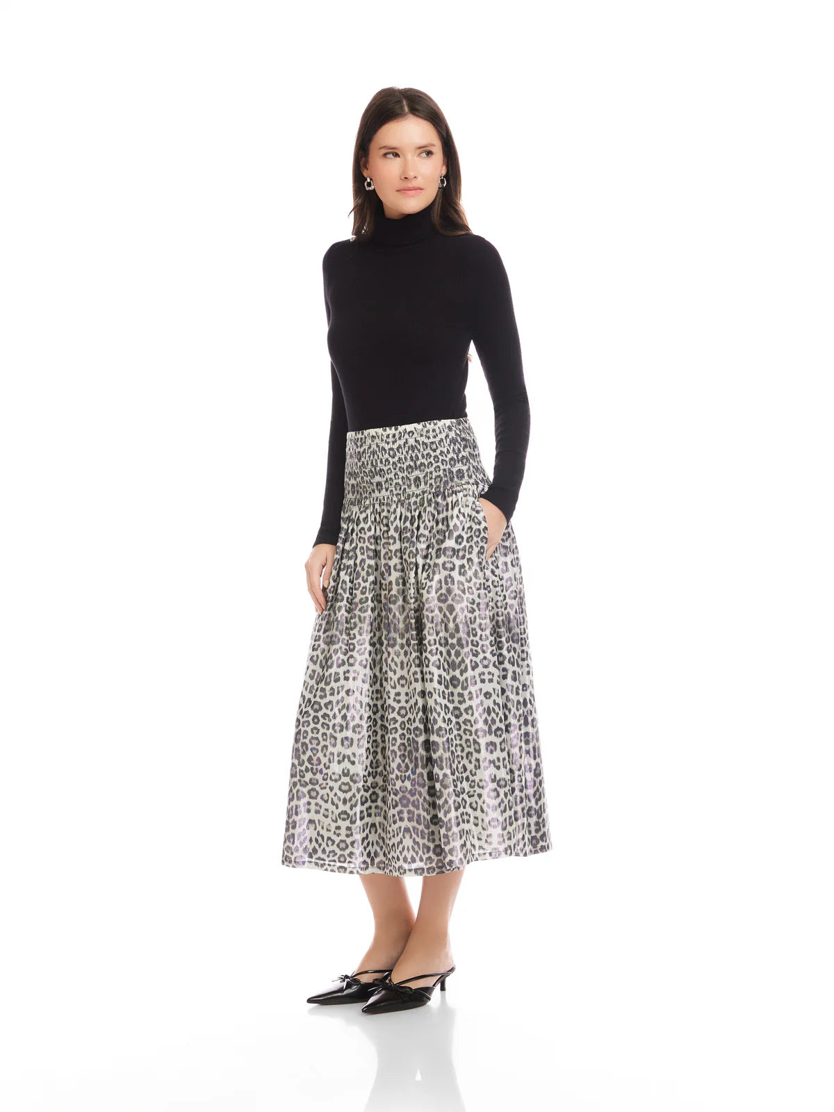 Fifteen Twenty Metallic Leopard Skirt