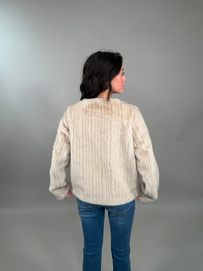 The Luxe Double-Breasted Faux Fur Jacket