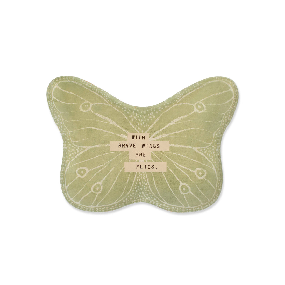 With Brave Wings She Flies Small Butterfly Decoupage Plate