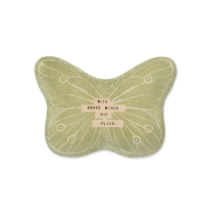 With Brave Wings She Flies Small Butterfly Decoupage Plate