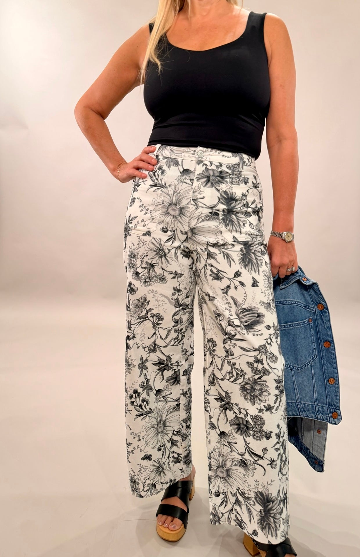 Midnight Garden Straight-Leg Pants