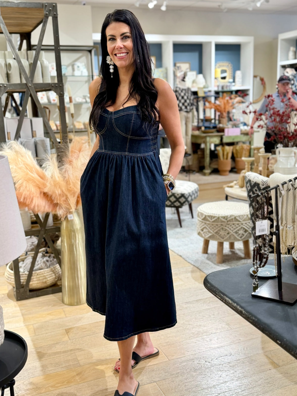 Dark Denim Midi Dress