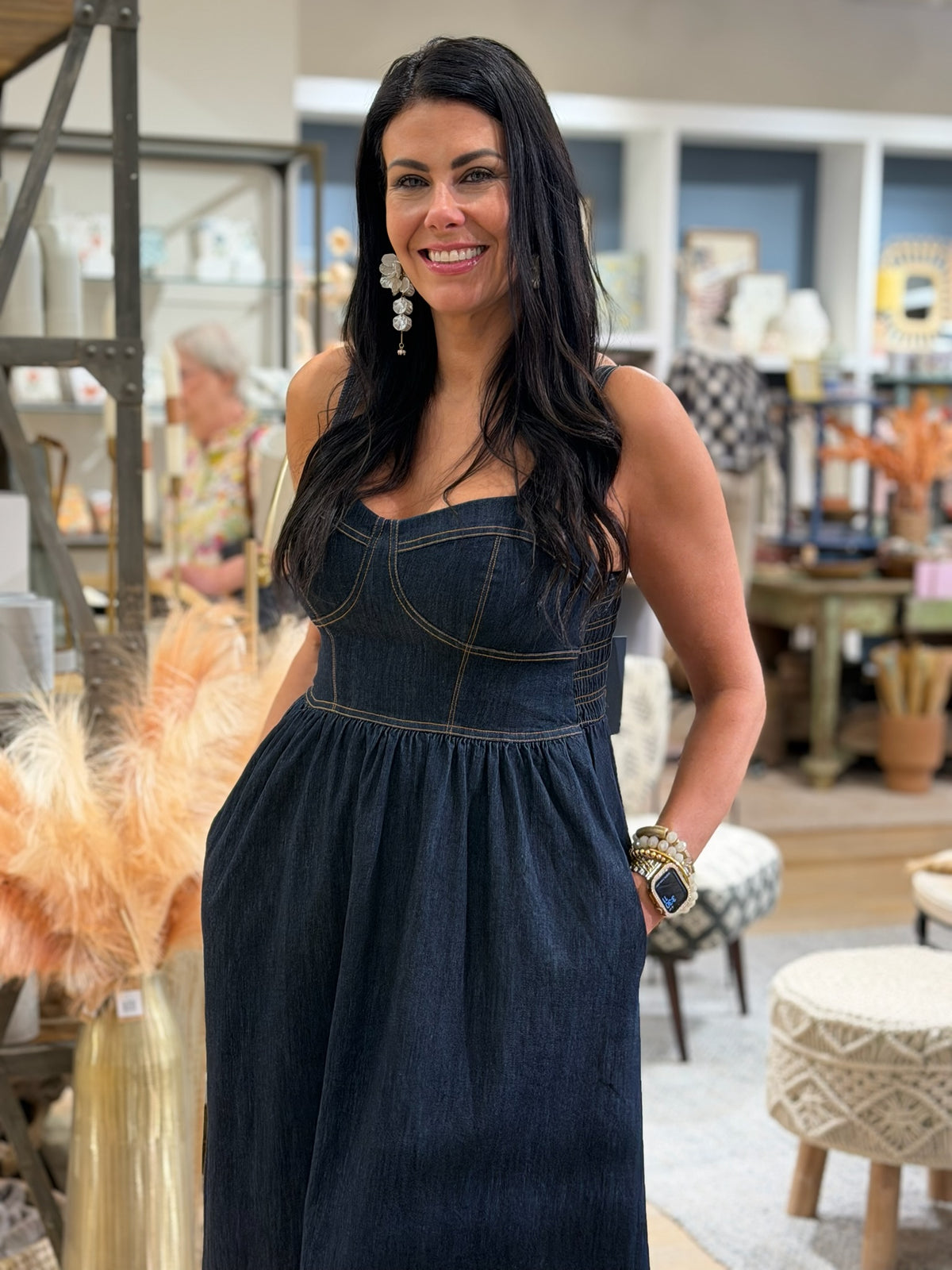 Dark Denim Midi Dress