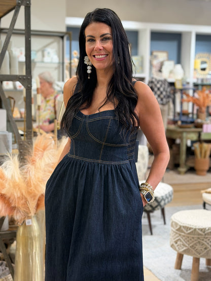 Dark Denim Midi Dress